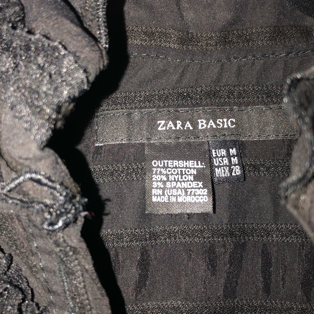 Zara black ruffle blouse M - Picture 2 of 3